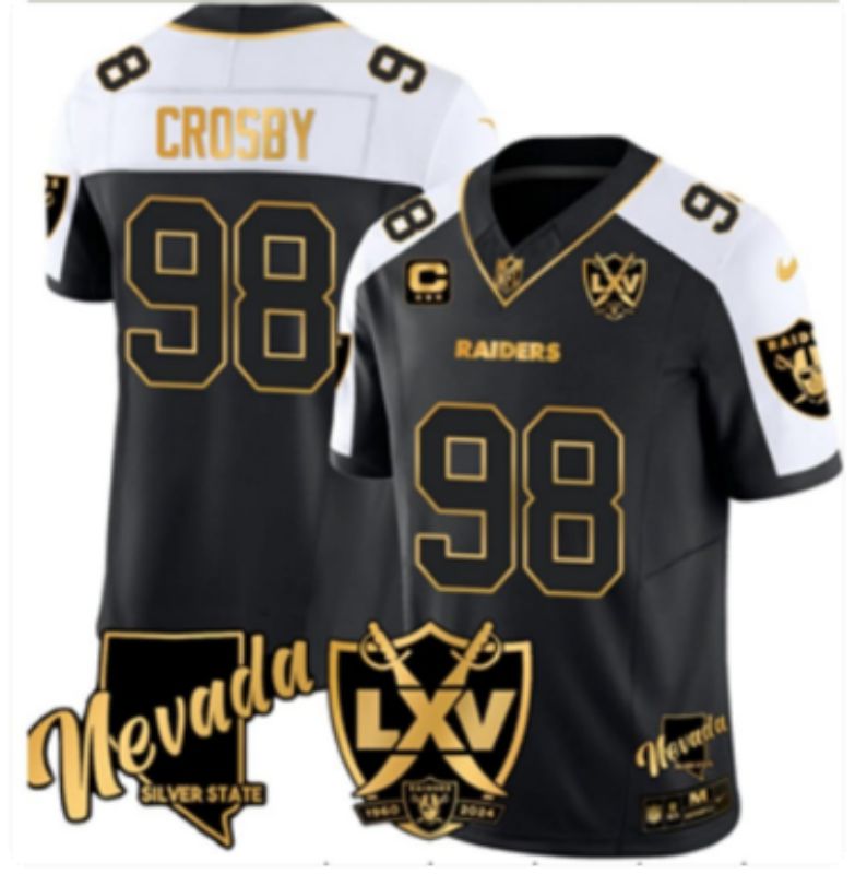 Men Oakland Raiders #98 Crosby Black Gold Nike 2025 Limited NFL Jersey style 01->pittsburgh pirates->MLB Jersey